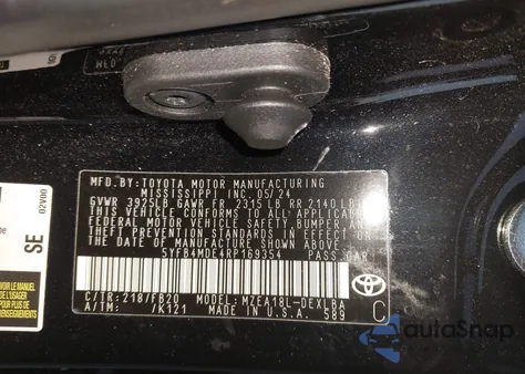 2024 Toyota Corolla Le from USA, damaged, VIN 5YFB4MDE4RP169354
